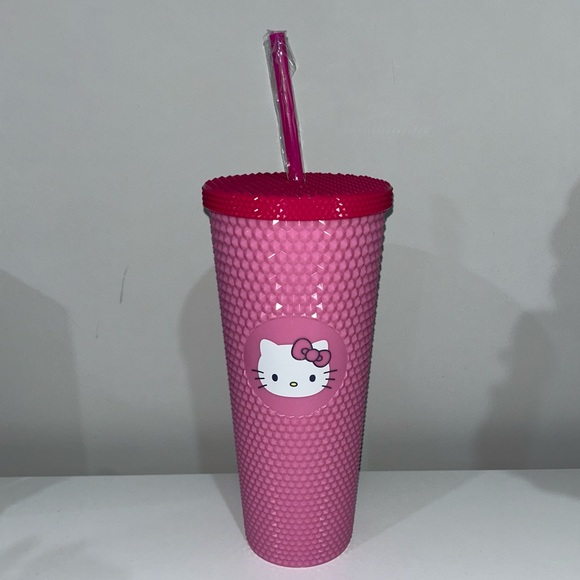 Viral Hello Kitty Pink Studded Tumbler Cup with Straw - Picture 2 of 7